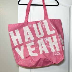 Y2K Victoria’s Secret Pink Tote Bag with Bold White Text